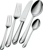 A set of polished stainless steel cutlery arranged diagonally on a white background. Produktbild-Vorschau