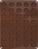 A brown silicone mold for baking small, tear-drop shaped items like cookies or chocolates. Produktbild-Vorschau