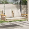 vidaXL Hängebank mit Kissen Beige 109x62x40 cm Poly Rattan Produktbild-Vorschau 2