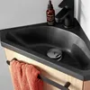 Gruppo lavabo angolare sospeso SKINO con rubinetto nero Anteprima dell’immagine prodotto 6