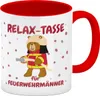 Relax Tasse für Feuerwehrmänner Kaffeebecher Rot mit coolem Produktbild-Vorschau 1