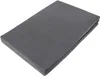 A folded grey fitted sheet is shown on a white background. Produktbild-Vorschau