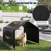 COSTWAY Hundehütte Outdoor, Hundezelt mit Regenvordach & Produktbild-Vorschau 5