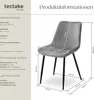 tectake® Set Stuhl Monroe gepolstert, in Samtoptik 48 x 59 Produktbild-Vorschau 5