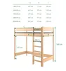 Hochbett 140x70 Kinderbett mit Rausfallschutz & Lattenrost Produktbild-Vorschau 3