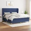 vidaXL Boxspringbett mit Matratze Blau 180x200 cm Stoff Produktbild-Vorschau 2