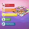 A marketing image for Monopoly Junior - Spirit - Riding Free, showcasing the game board and highlighting its features with numbered callouts. Produktbild-Vorschau