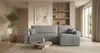 CORNERO Ecksofa mit schlaffunktion PARIS rechts grau Cord Produktbild-Vorschau 3