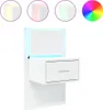 vidaXL Wand-Nachttisch mit LED-Leuchten Weiß Produktbild-Vorschau 2