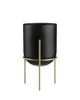 Blumenständer Metall mit Abdeckung, Loft, Gold Schwarz, Produktbild-Vorschau 2