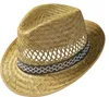 Fiebig Strohhut Trilby Erntehut mit gemustertem Band Natur Produktbild-Vorschau 1