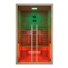 An infrared sauna cabin with internal lighting. Produktbild-Vorschau