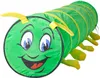 A green caterpillar-shaped play tunnel with a smiling face on the front. Produktbild-Vorschau