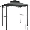 tectake® Grillpavillon wetterfest UV-Schutz Stahl anthrazit Produktbild-Vorschau 1