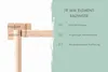 A close-up view of wooden construction elements, possibly for a garden house or market stand, with descriptive text highlighting features. Produktbild-Vorschau