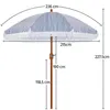 A diagram of a patio umbrella with dimensions indicated. Produktbild-Vorschau