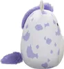 A side view of a plush toy cow with purple spots and purple mane and tail. Anteprima dell’immagine prodotto