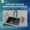 VBChome Granitspüle 59 x 44 cm Schwarz Einzelbecken Produktbild-Vorschau 8