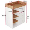 Commode à langer Flieks avec 3 tiroirs et étagère, meuble à Voir les images du produit 5