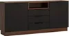 Buffet Alicante Commode 180x35x83cm noyer gris noir Voir les images du produit 1
