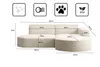A diagram showing the dimensions of a sectional sofa. Produktbild-Vorschau