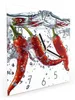 Wanduhr aus Glas mit Motiv Chilis im Wasser- 30 x 30 cm - Produktbild-Vorschau 2