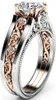 Damenring Zirkonia Stein Rose Ranken Floral Vintage Produktbild-Vorschau 1