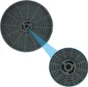 A circular charcoal filter with a magnified inset view. Produktbild-Vorschau