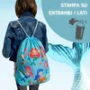 HECKBO Sacca sportiva bambina con motivo sirena | Sacca Anteprima dell’immagine prodotto 5