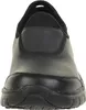 A close-up, front-facing view of a black Skechers Work shoe. Produktbild-Vorschau