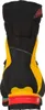 Hinteransicht des La Sportiva Nepal Evo Gtx Bergschuhs in Schwarz und Gelb mit rotem Akzent. Podgląd zdjęcia produktu