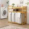 AdelDream Wäschekorb Wäschesortierer mit Regalen 4 Fächer 2 Produktbild-Vorschau 9