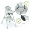 A high chair with close-up insets highlighting safety features. Produktbild-Vorschau