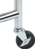 Close-up of a metal pole with a wheel and brake, part of a garment rack. Produktbild-Vorschau