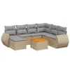 vidaXL 8-tlg. Garten-Sofagarnitur mit Kissen Beige Poly Produktbild-Vorschau 1