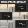 Weißer Vitrinenschrank mit 4 Glastüren 80x36x200cm, Goldene Produktbild-Vorschau 4