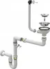 An exploded view of a sink drain assembly and plumbing pipes. Anteprima dell’immagine prodotto