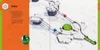 A marble run track with marbles and text describing a race. Voir les images du produit