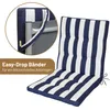 A striped cushion for a garden chair. Produktbild-Vorschau