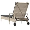 Sonnenliege mit Rollen und Auflage Hellgrau Poly Rattan Produktbild-Vorschau 6