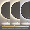 MCURO Badspiegel mit Beleuchtung, Rund 50cm, Lichtspiegel 3 Produktbild-Vorschau 4