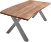 Esstisch Baumkante massiv Akazie natur 200 x 100 X-Gestell Produktbild-Vorschau 1