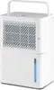 A white dehumidifier with a blue water level indicator is shown against a white background. Podgląd zdjęcia produktu