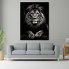 Leinwandbild Wandbild Löwe wunderschön frontal Black Produktbild-Vorschau 3