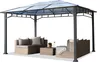 Gartenpavillon 3x4 m Aluminium Gestänge Polycarbonat Dach Produktbild-Vorschau 1