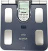 A top-down view of a blue Omron KaradaScan body composition monitor scale. Podgląd zdjęcia produktu