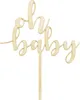 Cake topper Oh Baby / Nascita 17cm legno, naturale Anteprima dell’immagine prodotto 1