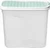 A clear, studio shot of a transparent food storage container with a mint green lid. Náhled obrázku produktu