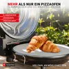 A pizza oven with croissants on the cooking surface, set outdoors. Produktbild-Vorschau