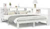vidaXL Lit en bois massif avec étagère sans matelas blanc Voir les images du produit 1